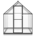 HUAKEHOM Gewächshaus mit Fundamentrahmen Pflanzenhaus mit Dachrinnensystem Flügeltür Treibhaus für Pflanzen Frühbeet Anthrazit 169x169x202 cm Alu - Thumbnail 3