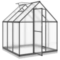 HUAKEHOM Gewächshaus mit Fundamentrahmen Pflanzenhaus mit Dachrinnensystem Flügeltür Treibhaus für Pflanzen Frühbeet Anthrazit 169x169x202 cm Alu - Thumbnail 6
