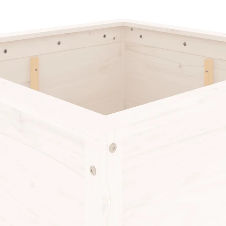 WGYHOME Pflanzkübel Weiß 82,5x82,5x78 cm Massivholz Kiefer Hochbeet für Gemüse extra groß Gemüsebeet Pflanzkübel Frühbeet Gartenbeet Pflanzkübel Blumenkasten für Garten Balkon und Terrasse – Bild 5