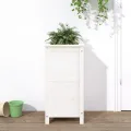 WGYHOME Pflanzkübel Weiß 82,5x82,5x78 cm Massivholz Kiefer Hochbeet für Gemüse extra groß Gemüsebeet Pflanzkübel Frühbeet Gartenbeet Pflanzkübel Blumenkasten für Garten Balkon und Terrasse - Thumbnail 8