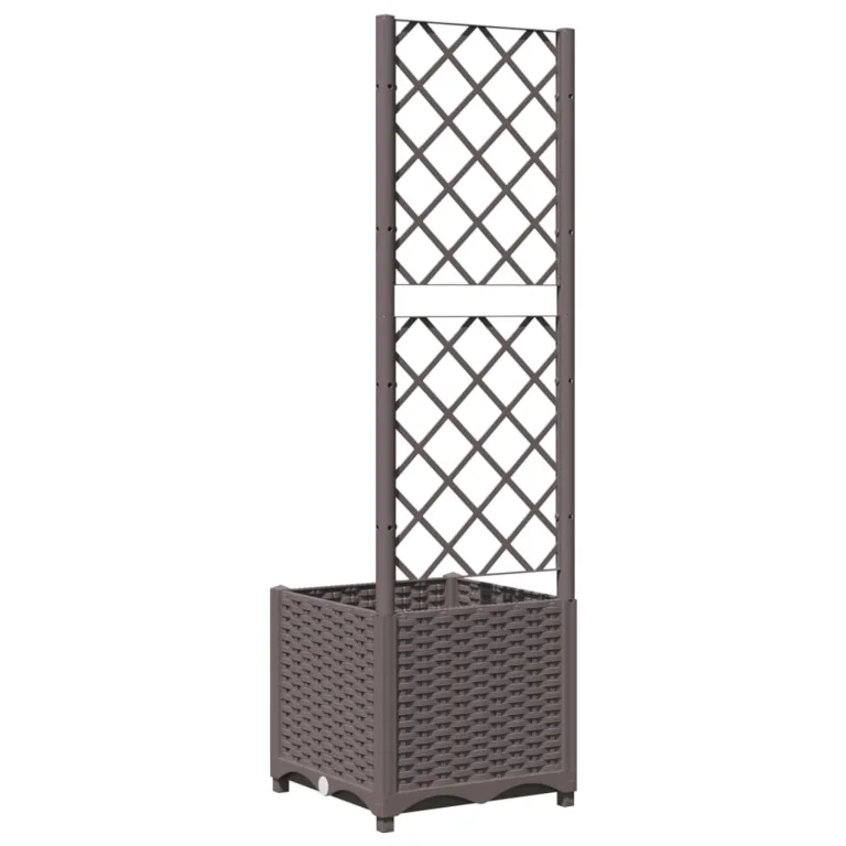 WGYHOME Pflanzkübel mit Rankgitter Braun 40x40x136 cm PP Hochbeet für Gemüse extra groß Gemüsebeet Pflanzkübel Frühbeet Gartenbeet Pflanzkübel Blumenkasten für Garten Balkon und Terrasse – Bild 5