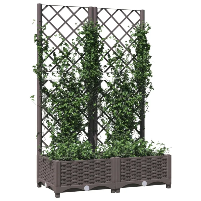 WGYHOME Pflanzkübel mit Rankgitter Braun 40x40x136 cm PP Hochbeet für Gemüse extra groß Gemüsebeet Pflanzkübel Frühbeet Gartenbeet Pflanzkübel Blumenkasten für Garten Balkon und Terrasse – Bild 8