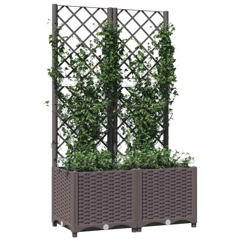 WGYHOME Pflanzkübel mit Rankgitter Braun 40x40x136 cm PP Hochbeet für Gemüse extra groß Gemüsebeet Pflanzkübel Frühbeet Gartenbeet Pflanzkübel Blumenkasten für Garten Balkon und Terrasse – Bild 10