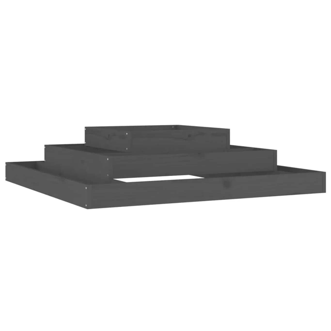 WGYHOME Pflanzkübel Grau 110x110x27 cm Massivholz Kiefer Hochbeet für Gemüse extra groß Gemüsebeet Pflanzkübel Frühbeet Gartenbeet Pflanzkübel Blumenkasten für Garten Balkon und Terrasse - Bild 1