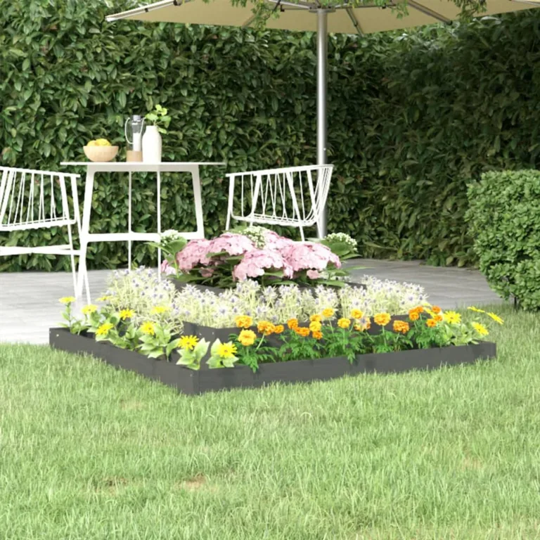 WGYHOME Pflanzkübel Grau 110x110x27 cm Massivholz Kiefer Hochbeet für Gemüse extra groß Gemüsebeet Pflanzkübel Frühbeet Gartenbeet Pflanzkübel Blumenkasten für Garten Balkon und Terrasse – Bild 2