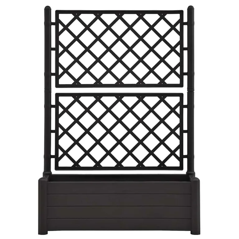 WGYHOME Pflanzkübel mit Spalier 100x43x142 cm PP Anthrazit Hochbeet für Gemüse extra groß Gemüsebeet Pflanzkübel Frühbeet Gartenbeet Pflanzkübel Blumenkasten für Garten Balkon und Terrasse – Bild 3