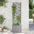 WGYHOME Pflanzkübel mit Spalier 100x43x142 cm PP Anthrazit Hochbeet für Gemüse extra groß Gemüsebeet Pflanzkübel Frühbeet Gartenbeet Pflanzkübel Blumenkasten für Garten Balkon und Terrasse - Thumbnail 8