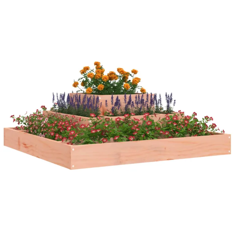 WGYHOME Pflanzkübel 80x80x27 cm Massivholz Douglasie Hochbeet für Gemüse extra groß Gemüsebeet Pflanzkübel Frühbeet Gartenbeet Pflanzkübel Blumenkasten für Garten Balkon und Terrasse – Bild 3