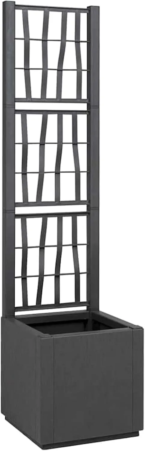 WGYHOME Gartenblumentopf Anthrazit 36 x 36 x 140 cm Polypropylen Hochbeet für Gemüse extra groß Gemüsebeet Pflanzkübel Frühbeet Gartenbeet Pflanzkübel Blumenkasten für Garten Balkon und Terrasse – Bild 1