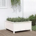 WGYHOME Pflanzkübel Weiß 82,5x82,5x39 cm Massivholz Kiefer Hochbeet für Gemüse extra groß Gemüsebeet Pflanzkübel Frühbeet Gartenbeet Pflanzkübel Blumenkasten für Garten Balkon und Terrasse - Thumbnail 1