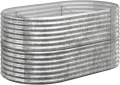 WGYHOME Hochbeet Verzinkter Stahl 152x80x68 cm Silbern Hochbeet für Gemüse extra groß Gemüsebeet Pflanzkübel Frühbeet Gartenbeet Pflanzkübel Blumenkasten für Garten Balkon und Terrasse - Thumbnail 1
