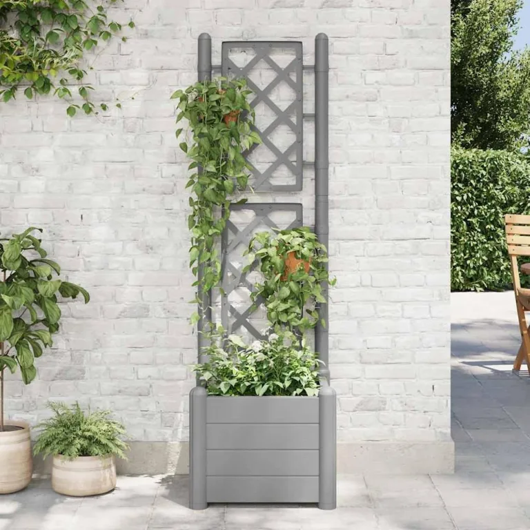 WGYHOME Pflanzkübel mit Spalier 43x43x142 cm PP Mokka Hochbeet für Gemüse extra groß Gemüsebeet Pflanzkübel Frühbeet Gartenbeet Pflanzkübel Blumenkasten für Garten Balkon und Terrasse – Bild 8