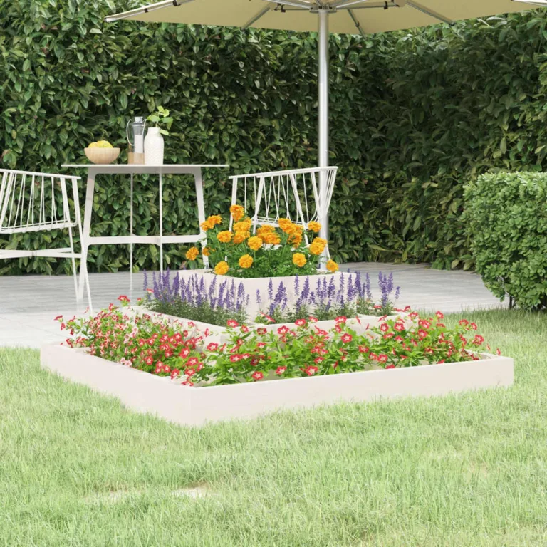 WGYHOME Pflanzkübel Weiß 80x80x27 cm Massivholz Kiefer Hochbeet für Gemüse extra groß Gemüsebeet Pflanzkübel Frühbeet Gartenbeet Pflanzkübel Blumenkasten für Garten Balkon und Terrasse – Bild 2