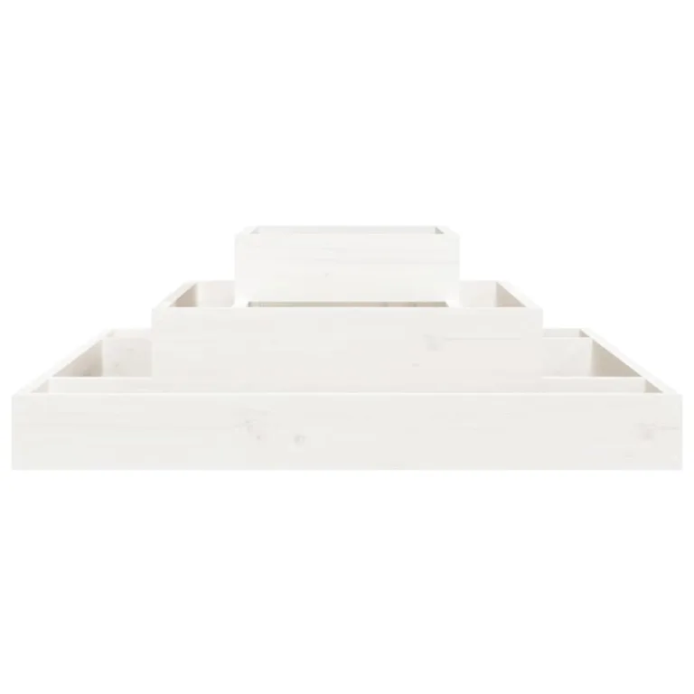 WGYHOME Pflanzkübel Weiß 80x80x27 cm Massivholz Kiefer Hochbeet für Gemüse extra groß Gemüsebeet Pflanzkübel Frühbeet Gartenbeet Pflanzkübel Blumenkasten für Garten Balkon und Terrasse – Bild 4