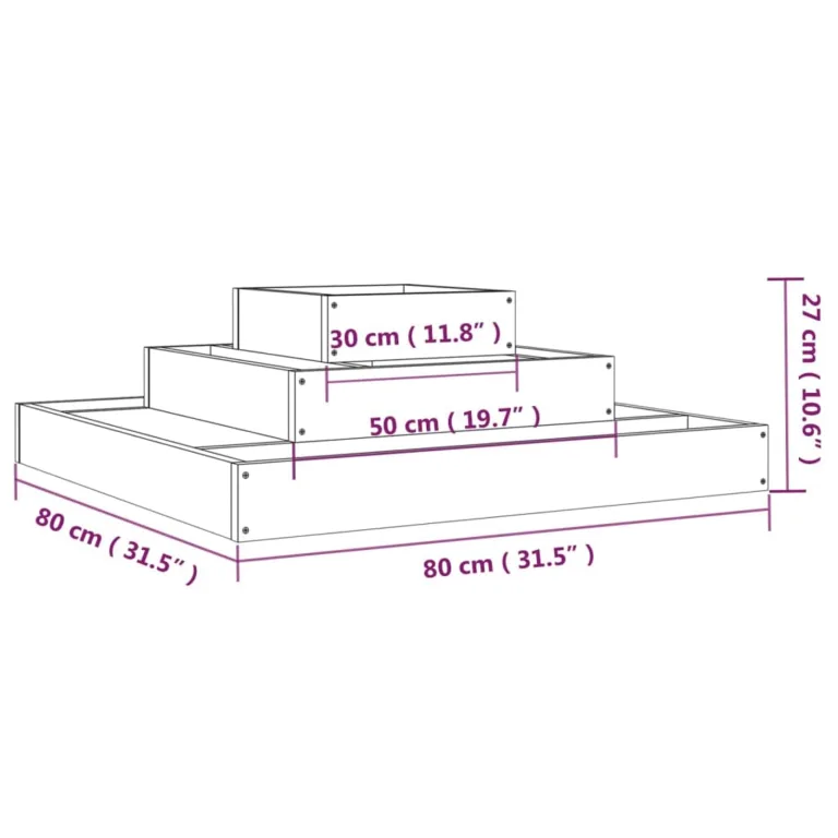 WGYHOME Pflanzkübel Weiß 80x80x27 cm Massivholz Kiefer Hochbeet für Gemüse extra groß Gemüsebeet Pflanzkübel Frühbeet Gartenbeet Pflanzkübel Blumenkasten für Garten Balkon und Terrasse – Bild 7