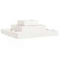 WGYHOME Pflanzkübel Weiß 80x80x27 cm Massivholz Kiefer Hochbeet für Gemüse extra groß Gemüsebeet Pflanzkübel Frühbeet Gartenbeet Pflanzkübel Blumenkasten für Garten Balkon und Terrasse - Thumbnail 1