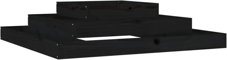 WGYHOME Pflanzkübel Schwarz 80x80x27 cm Massivholz Kiefer Hochbeet für Gemüse extra groß Gemüsebeet Pflanzkübel Frühbeet Gartenbeet Pflanzkübel Blumenkasten für Garten Balkon und Terrasse – Bild 8