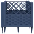 WGYHOME Pflanzkasten mit Erdspießen Blaugrau 43,5x43,5x43,5 cm PP Hochbeet für Gemüse extra groß Gemüsebeet Pflanzkübel Frühbeet Gartenbeet Pflanzkübel Blumenkasten für Garten Balkon und Terrasse - Thumbnail 3
