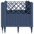 WGYHOME Pflanzkasten mit Erdspießen Blaugrau 43,5x43,5x43,5 cm PP Hochbeet für Gemüse extra groß Gemüsebeet Pflanzkübel Frühbeet Gartenbeet Pflanzkübel Blumenkasten für Garten Balkon und Terrasse - Thumbnail 4