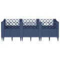 WGYHOME Pflanzkasten mit Erdspießen Blaugrau 43,5x43,5x43,5 cm PP Hochbeet für Gemüse extra groß Gemüsebeet Pflanzkübel Frühbeet Gartenbeet Pflanzkübel Blumenkasten für Garten Balkon und Terrasse - Thumbnail 8