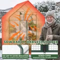 Gewächshaus Balkon Garten, 3-Etagen Foliengewächshaus 143x73x195 cm, Winterfestes Tomatengewächshaus Stabil, Platzsparendes Überwinterungszelt mit Reißverschlusstür, Wind- & Wetterfest, Weiß - Thumbnail 4