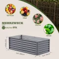 Amopatio Hochbeet Metall, Pflanzbeet Hochbeete für Garten, 180x90x60 cm, Hochbeete-kit 970 L für Gemüse Blumen Sukkulenten Kräuter, Blumenbeet & Pflanzentrog, Verzinkter Stahl, Grau - Thumbnail 2