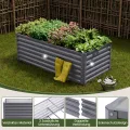 Amopatio Hochbeet Metall, Pflanzbeet Hochbeete für Garten, 180x90x60 cm, Hochbeete-kit 970 L für Gemüse Blumen Sukkulenten Kräuter, Blumenbeet & Pflanzentrog, Verzinkter Stahl, Grau - Thumbnail 3