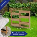 Coemo RIGA Vertikales Kräuterbeet aus Nadelholz Braun 110x18x93 cm Platzsparendes Hochbeet aus Holz mit 7 Pflanzfächern, ergonomische Arbeitshöhe rückenschonend, Kräuterbeet Gemüsebeet Blumenbeet - Thumbnail 5
