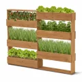 Coemo RIGA Vertikales Kräuterbeet aus Nadelholz Braun 110x18x93 cm Platzsparendes Hochbeet aus Holz mit 7 Pflanzfächern, ergonomische Arbeitshöhe rückenschonend, Kräuterbeet Gemüsebeet Blumenbeet - Thumbnail 1
