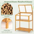 COSTWAY Frühbeet Aufsatz Holz, Frühbeetaufsatz mit Abdeckung & Ablagefach, Pflanzenbeet wetterfest, Gewächshaus für Garten, Wintergarten & Balkon, 90 x 50,5 x 105 cm - Thumbnail 6