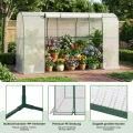 SUNYRISY Tomaten Gewächshaus Klein Foliengewächshaus 300x100x170 cm, Tomatenhaus Tomatenzelt mit Tomatendach, Greenhouse mit Rollentür und Windschutzseil für Balkon Outdoor, Bogen Weiß - Thumbnail 4