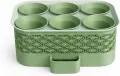 Selbstbewässerndes Anzuchtset – 6 Pflanztöpfe mit Wasserspeicher & Feuchtigkeitskuppel – Modernes Kräuter- & Gemüse-Keimset für Fensterbank & Balkon (Grun, 6-Topf) - Thumbnail 5