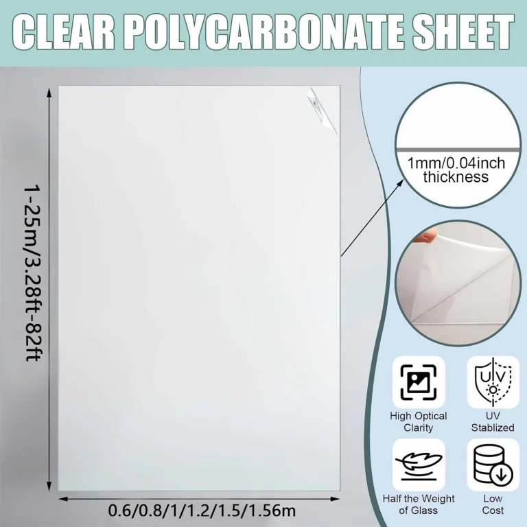 Polycarbonat-Acrylplatte, 1 mm dick, wasserdicht, für Garten, Gewächshaus, starke Schlagfestigkeit (1 x 4 m) – Bild 8
