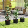 Outsunny Hochbeet mit Rankgitter 83,7 Liter Säcken 3er Set dreieckige Pflanzkasten Tomatenstütze Blumenbeet Rankkasten für Kletterpflanzen Garten, Balkon, 35 x 35 x 120 cm - Thumbnail 9