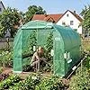 Sekey Gewächshaus Winterfest Foliengewächshaus verzinkt 3x2x2m - 6m² Folientunnel Stabil mit 2m Stehhöhe, Treibhaus, Tomatenhaus inkl. 2 Türen & 4 Fenster & Profi-Fixierungs-Set, 140g/m² PE-Folie - Thumbnail 4