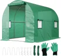 Sekey Gewächshaus Winterfest Foliengewächshaus verzinkt 3x2x2m - 6m² Folientunnel Stabil mit 2m Stehhöhe, Treibhaus, Tomatenhaus inkl. 2 Türen & 4 Fenster & Profi-Fixierungs-Set, 140g/m² PE-Folie - Thumbnail 1