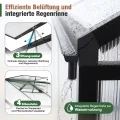 Sekey Gewächshaus Aluminium Treibhaus für Garten & Pflanzen - Stabiles Tomatenhaus wetterfest & Winterfest, 4 mm Hohlkammerplatten, nach außen öffnende Tür mit verlängertem Griff, 185x185x195cm - Thumbnail 4