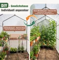 Sekey Gewächshaus mit DIY-Zusatzregal, 190x186x120cm Begehbares Tomatenhaus Winterfest & Stabil, Foliengewächshaus für Tomaten, Pflanzen & Kräuter, UV-beständige Gitterfolie, Werkzeuglose Montage - Thumbnail 3