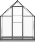 Gewächshaus mit Fundamentrahmen Anthrazit 169x58x202 cm Alu Gartengewächshäuser, Tomatenhaus Treibhaus für Garten, Aufzucht, Terrasse, Außende - Thumbnail 3
