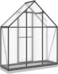 Gewächshaus mit Fundamentrahmen Anthrazit 169x58x202 cm Alu Gartengewächshäuser, Tomatenhaus Treibhaus für Garten, Aufzucht, Terrasse, Außende - Thumbnail 5
