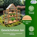 Coemo Holz-Gewächshaus Jan – Stilvolles Design, 65x40x120 cm, Farbe Braun, Aufklappbare Türen und Dach, Winterschutz Gewächshaus -Wetterfestes Pflanzenhaus für Kräuter, Tomaten & Setzlinge - Thumbnail 9