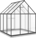 Gewächshaus mit Fundamentrahmen Anthrazit 169x169x202 cm Alu Gartengewächshäuser, Tomatenhaus Treibhaus für Garten, Aufzucht, Terrasse, Außende - Thumbnail 5