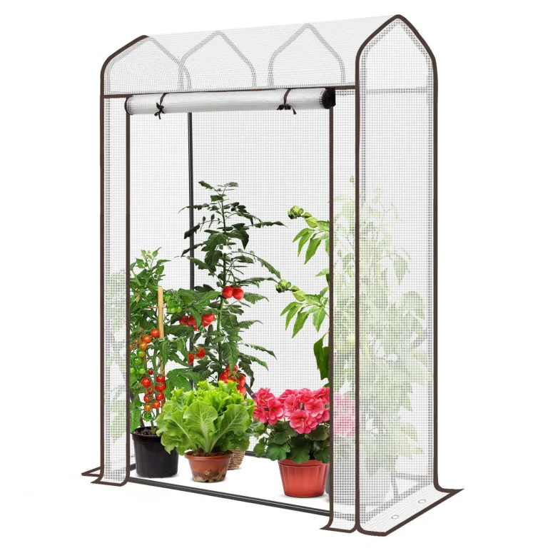 Sekey Gewächshaus Klein mit 2 Abdeckungen 150x100x50 cm, Tomatengewächshaus Foliengewächshaus Tomaten Gewächshaus Balkon, Winterfest & Montagefreundlich, inkl. extra Insektennetz für den Sommer – Bild 8