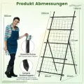 COSTWAY Gurke Rankhilfe Set, A-förmig, Rankgitter mit Gartennetz & Clips, Pflanzenhalter Metall, Pflanzenstütze für Kletterpflanzen Blumen Gemüse, Pflanzenspalier, 80 x 93 x 190 cm, Schwarz - Thumbnail 3