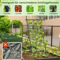 COSTWAY Gurke Rankhilfe Set, A-förmig, Rankgitter mit Gartennetz & Clips, Pflanzenhalter Metall, Pflanzenstütze für Kletterpflanzen Blumen Gemüse, Pflanzenspalier, 80 x 93 x 190 cm, Schwarz - Thumbnail 5