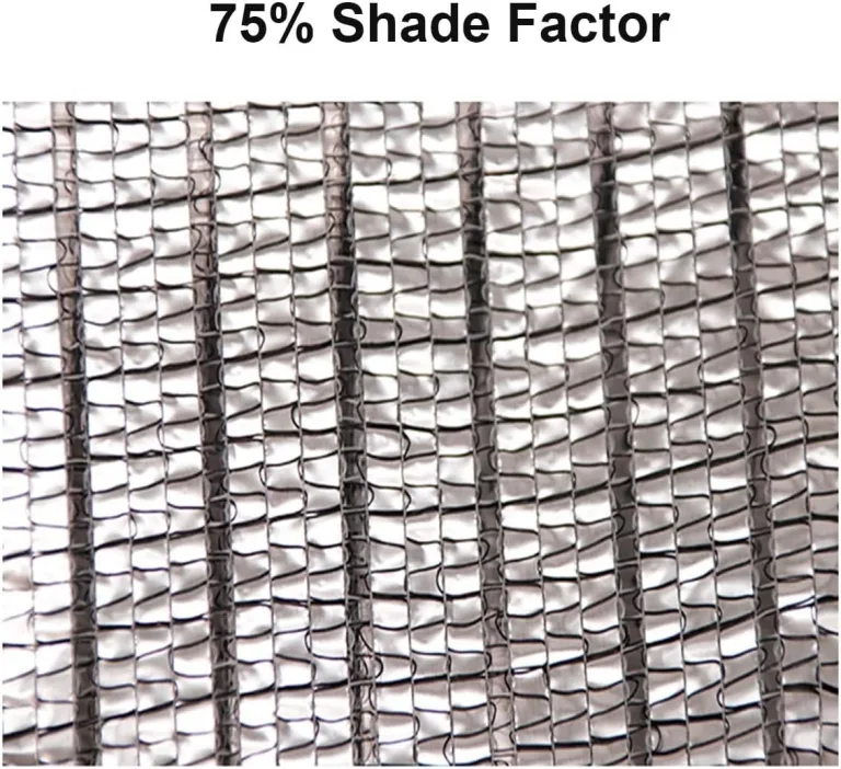 75 % Aluminium-Schattenstoff mit Ösen, Sonnenblock-Netz für Garten, Gewächshaus, Terrasse und Zwinger, reißfeste Netzplane, 4 x 19 m – Bild 4