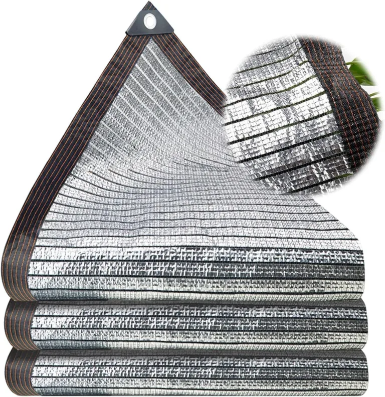75 % Aluminium-Schattenstoff mit Ösen, Sonnenblock-Netz für Garten, Gewächshaus, Terrasse und Zwinger, reißfeste Netzplane, 4 x 19 m – Bild 1