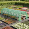 Gewächshaus 300x800x200cm Foliengewächshaus Winterfest Folientunnel UV-Schutz Tomatenhaus Pflanztunnel für Frucht Gemüse Blumen Pflanzenzelt mit Fenster Treibhaus inkl. Erdanker & Seilen - Thumbnail 8