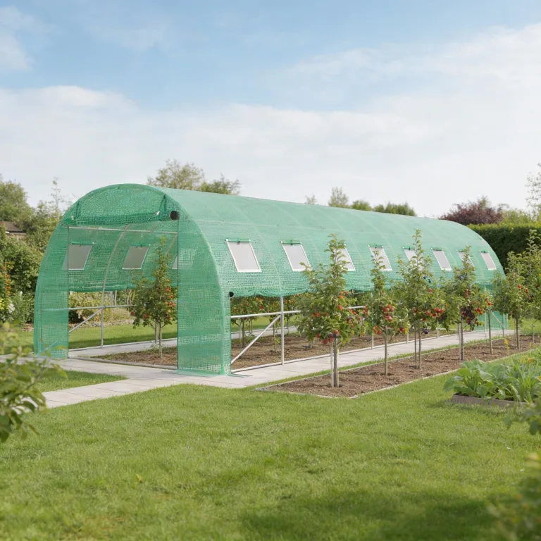 XMTECH Gewächshaus 3x2 m (6 m²) – Garten Foliengewächshaus mit 6 Fenstern, UV-beständig, verzinkter Stahlrahmen, Moskitonetz, ideal für Gemüse, Tomaten, Blumen, Tomatenhaus, grün – Bild 10