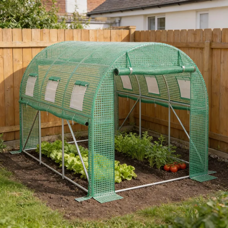 XMTECH Gewächshaus 3x2 m (6 m²) – Garten Foliengewächshaus mit 6 Fenstern, UV-beständig, verzinkter Stahlrahmen, Moskitonetz, ideal für Gemüse, Tomaten, Blumen, Tomatenhaus, grün – Bild 1
